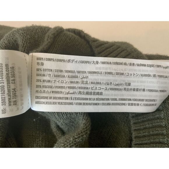 Hollister Green Long Sleeve V Neck Tie Front Ribbed Sweater Size Extra Large - Picture 10 of 12